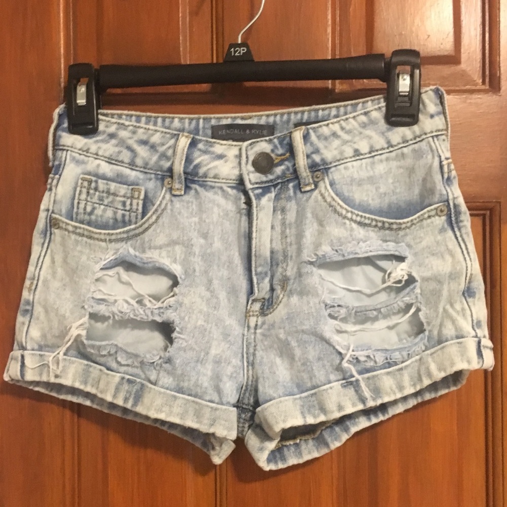 Kendall & Kylie high rise denim shorts